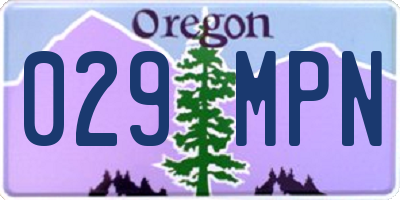 OR license plate 029MPN