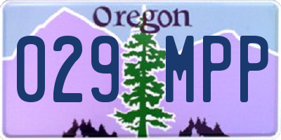 OR license plate 029MPP