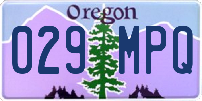 OR license plate 029MPQ
