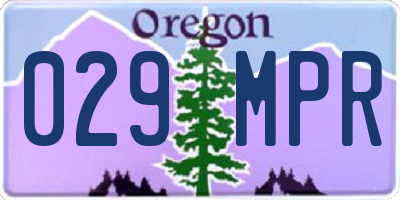 OR license plate 029MPR