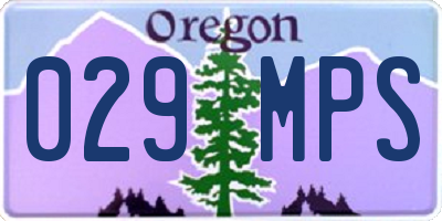 OR license plate 029MPS