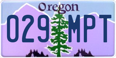 OR license plate 029MPT