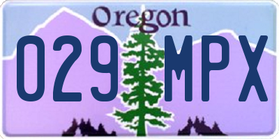 OR license plate 029MPX