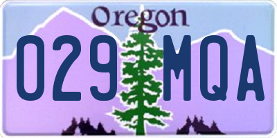 OR license plate 029MQA