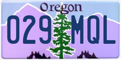 OR license plate 029MQL