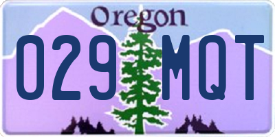 OR license plate 029MQT