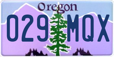 OR license plate 029MQX
