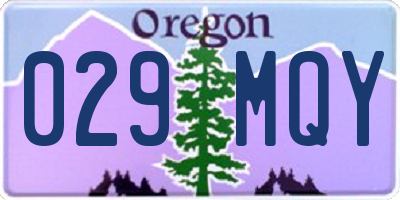 OR license plate 029MQY