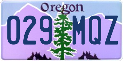 OR license plate 029MQZ