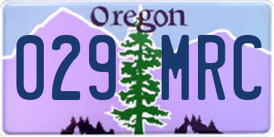 OR license plate 029MRC
