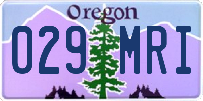 OR license plate 029MRI