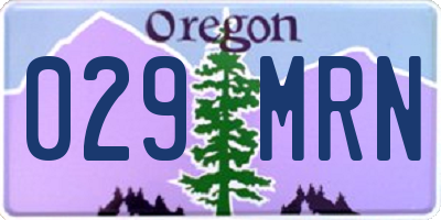 OR license plate 029MRN