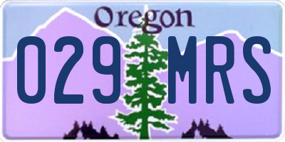 OR license plate 029MRS
