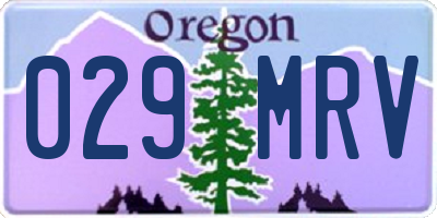 OR license plate 029MRV