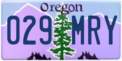 OR license plate 029MRY