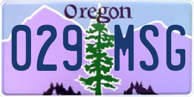 OR license plate 029MSG