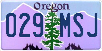 OR license plate 029MSJ