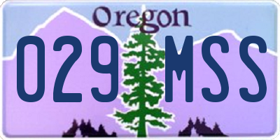 OR license plate 029MSS