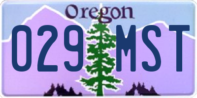 OR license plate 029MST