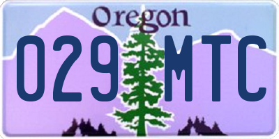 OR license plate 029MTC