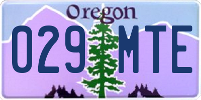 OR license plate 029MTE