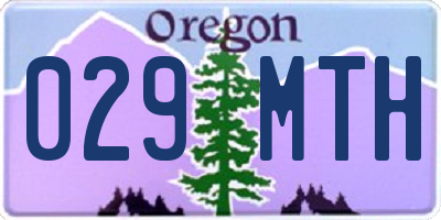 OR license plate 029MTH