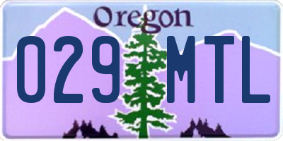 OR license plate 029MTL