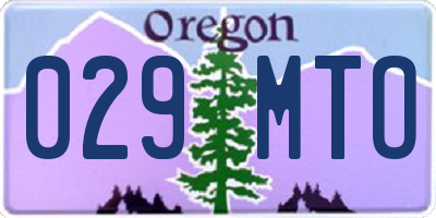 OR license plate 029MTO