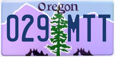 OR license plate 029MTT