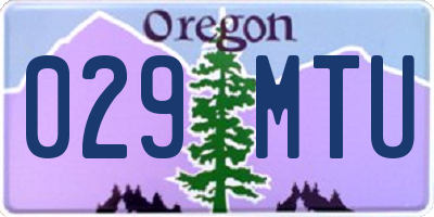 OR license plate 029MTU