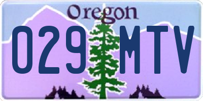 OR license plate 029MTV