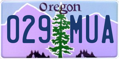OR license plate 029MUA