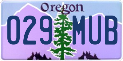 OR license plate 029MUB
