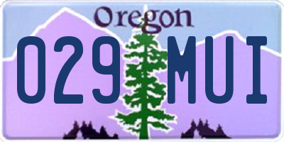 OR license plate 029MUI