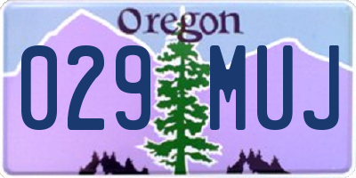 OR license plate 029MUJ