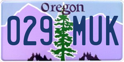 OR license plate 029MUK