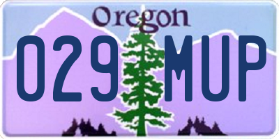 OR license plate 029MUP