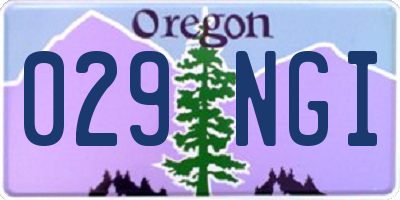 OR license plate 029NGI