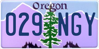 OR license plate 029NGY
