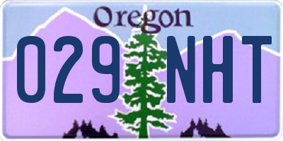 OR license plate 029NHT