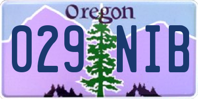 OR license plate 029NIB