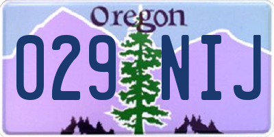 OR license plate 029NIJ