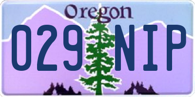 OR license plate 029NIP