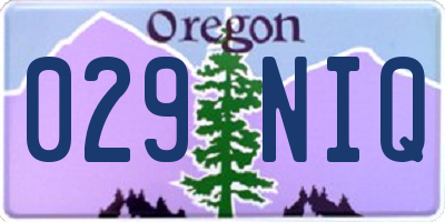 OR license plate 029NIQ