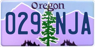OR license plate 029NJA