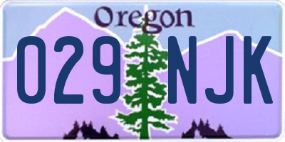 OR license plate 029NJK