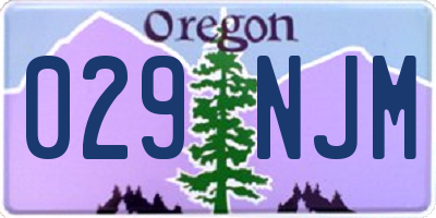 OR license plate 029NJM
