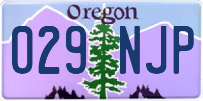 OR license plate 029NJP