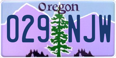 OR license plate 029NJW