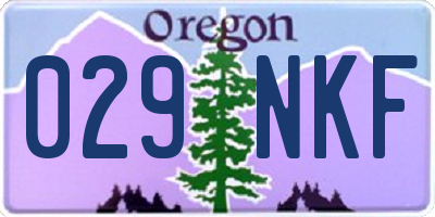 OR license plate 029NKF
